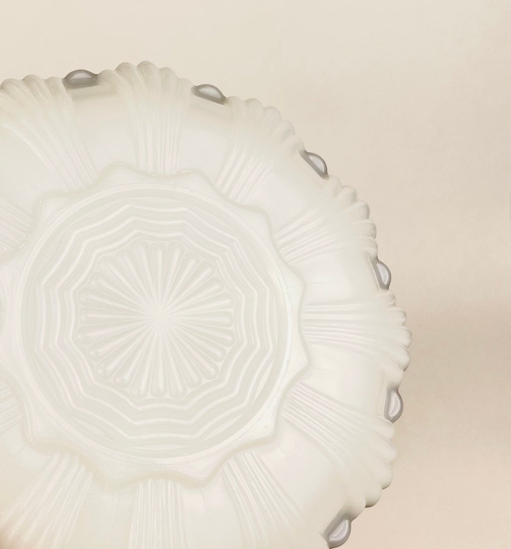 Product image for 'vintage anchor hocking milk glass divided serving dish gold rimmed edge' (view eec8c1)