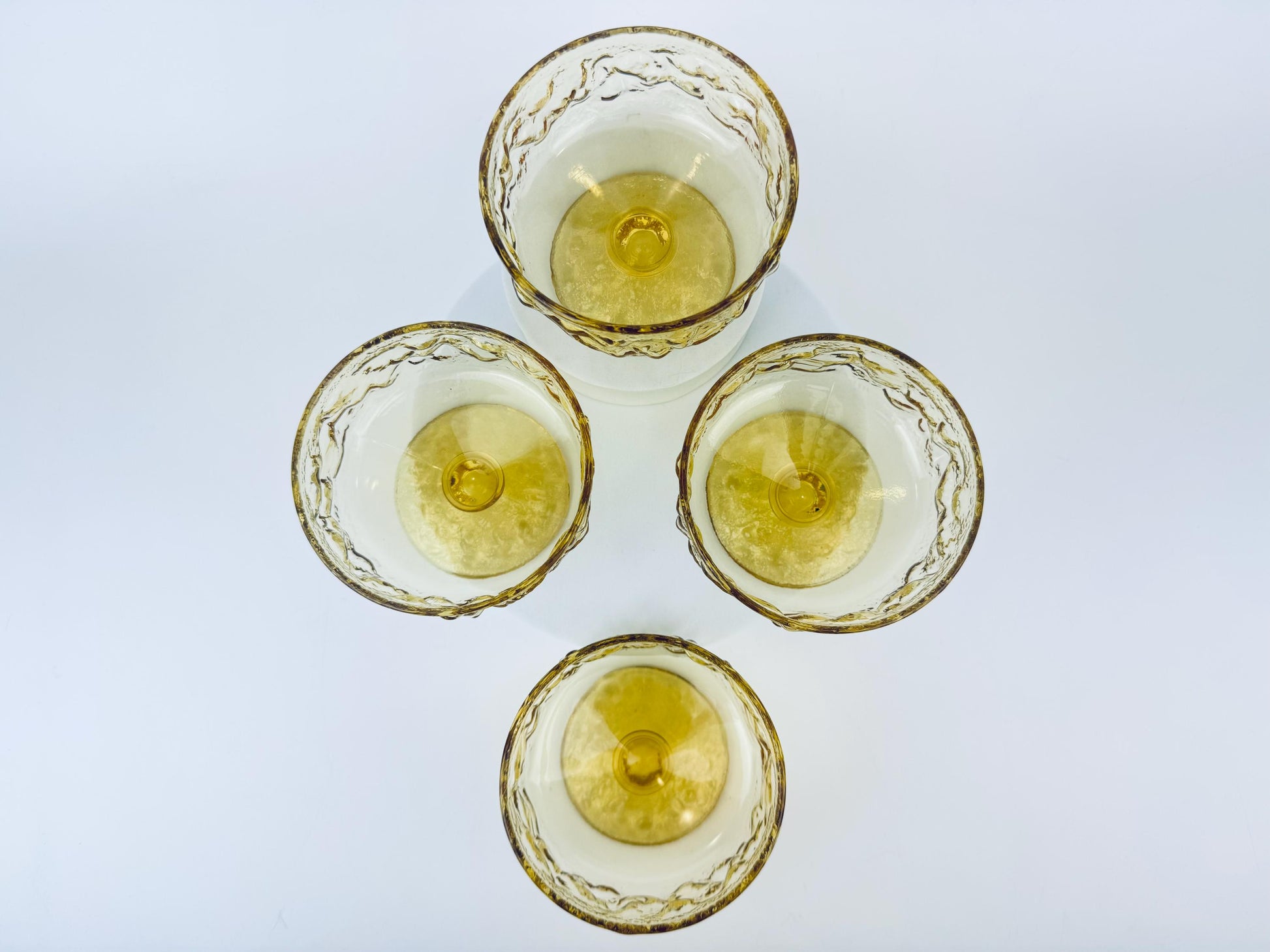 Product image for 'vintage amber anchor hocking crinkle lido milano footed sherbet glasses set of four 4' (view 2debc0)