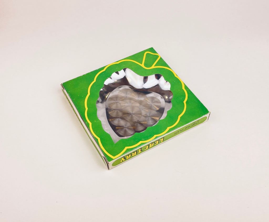 Product image for 'vintage chrome plate leaf tray swirl pattern centre new old stock nos' (view 21344d)