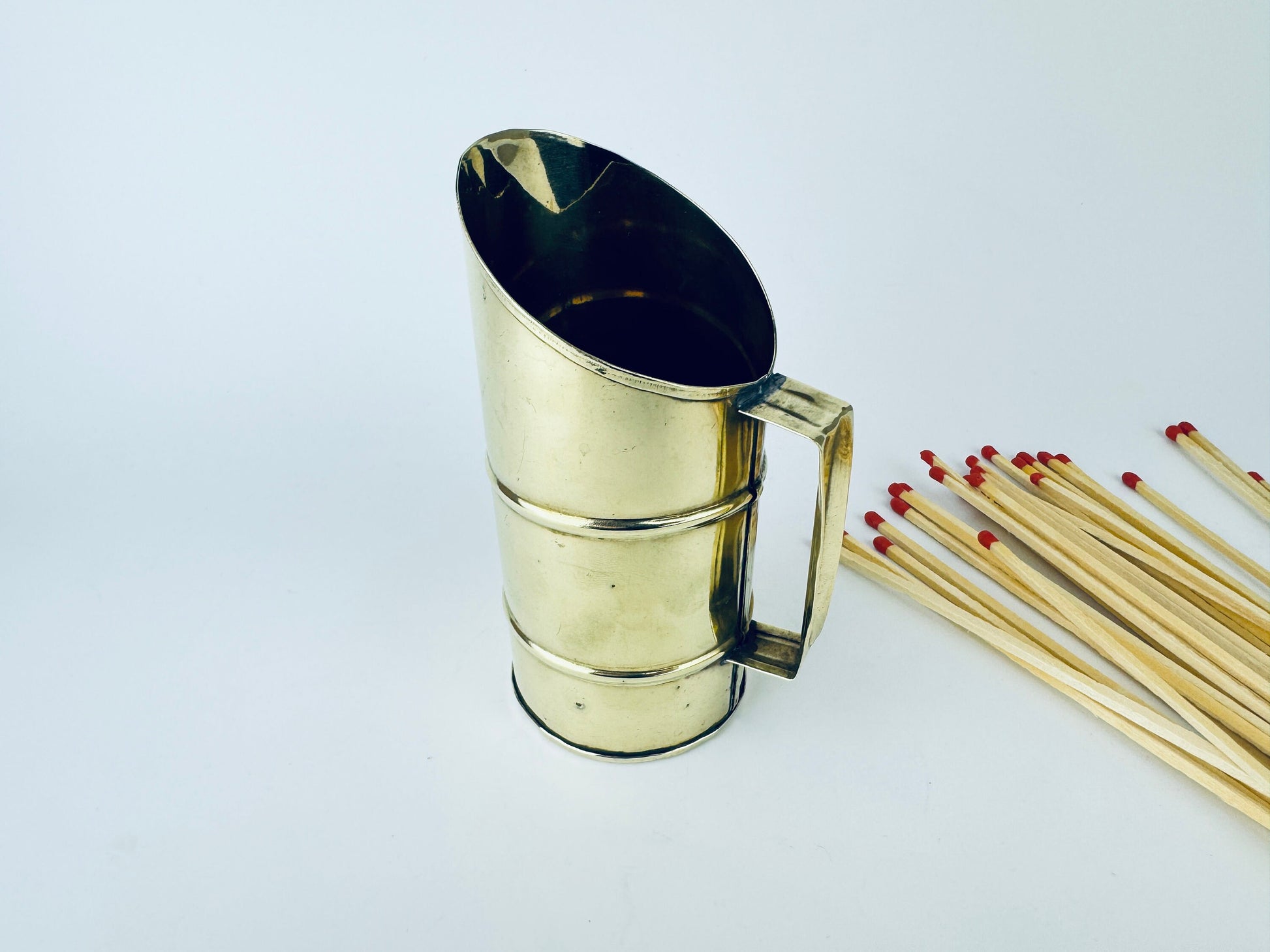 Product image for 'vintage brass match holder attractive aged metal patina' (view a59768)