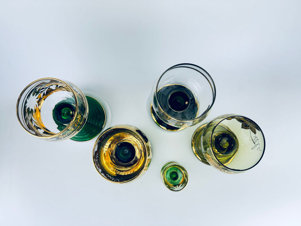 Product image for 'vintage german souvenir roemer green beehive stemmed barware glass sold separately' (view 6f154e)