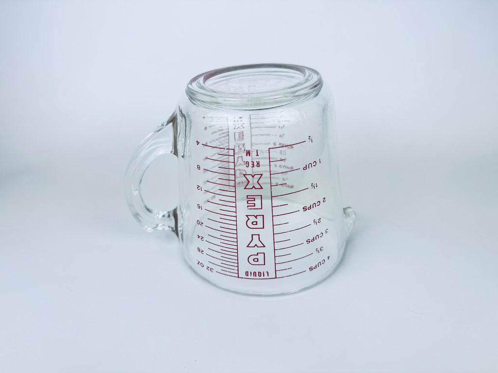 Product image for 'vintage red pyrex glass measuring cups metric imperial system made in usa sold separately' (view 85c67e)