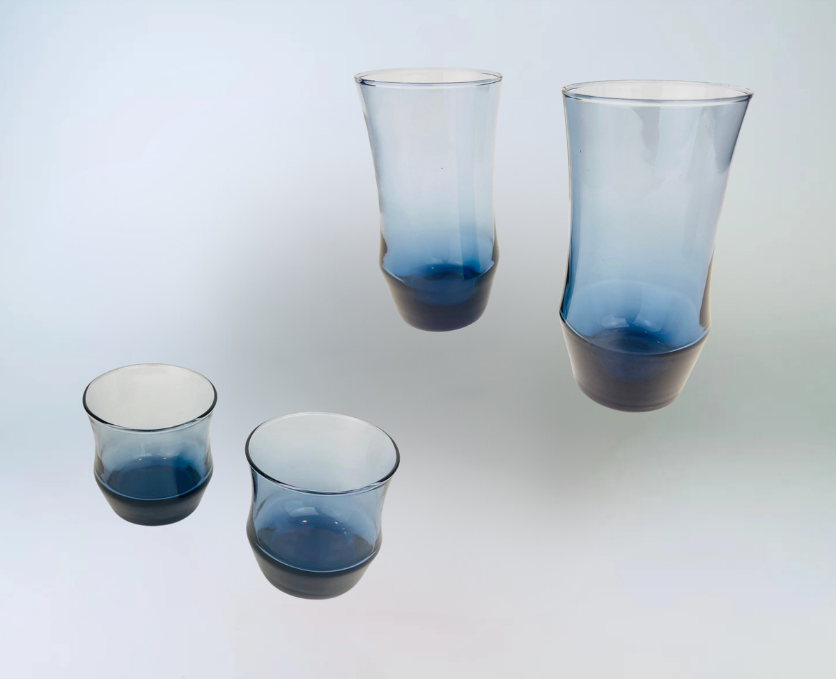 Vintage MCM Libbey 'Apollo Blue' Glassware - Sets Sold Separately