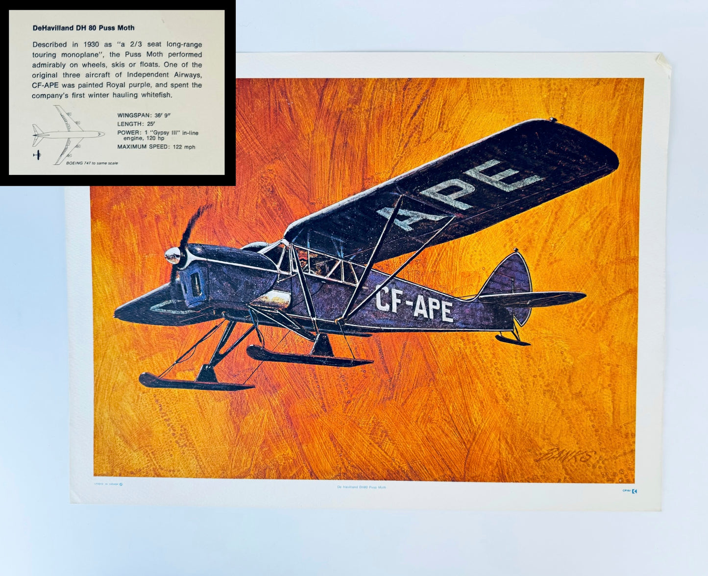 Vintage Canadian Pacific Air Plane Lithographs - By Robert Banks - Sold Separately
