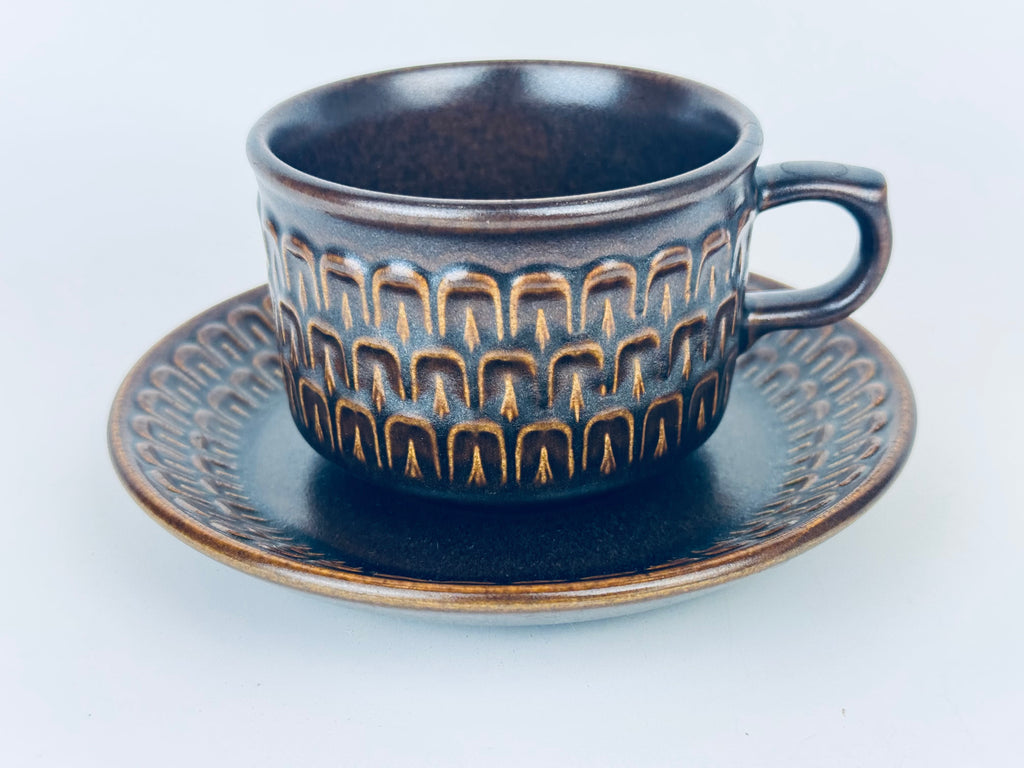 Assiette soucoupe et bol de rechange Wedgwood marron vintage motif « PENNINE » anglais - Fabriqué en Angleterre - Vendu séparément