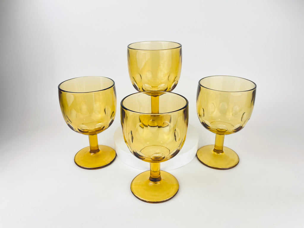 Product image for 'vintage pressed glass thumbprint oversized chalice schooner beer goblet wine glass bartlett collins sold separately' (view 1f5c9f)