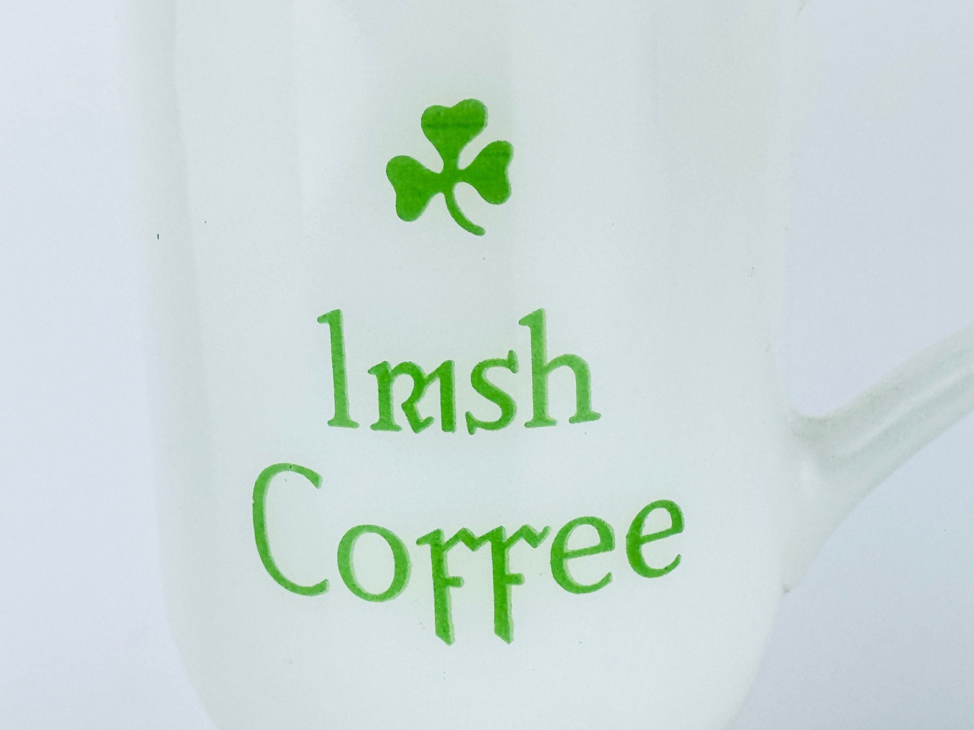Product image for 'vintage milk glass irish coffee shamrock pedestal mugs set of four 4' (view 33f097)