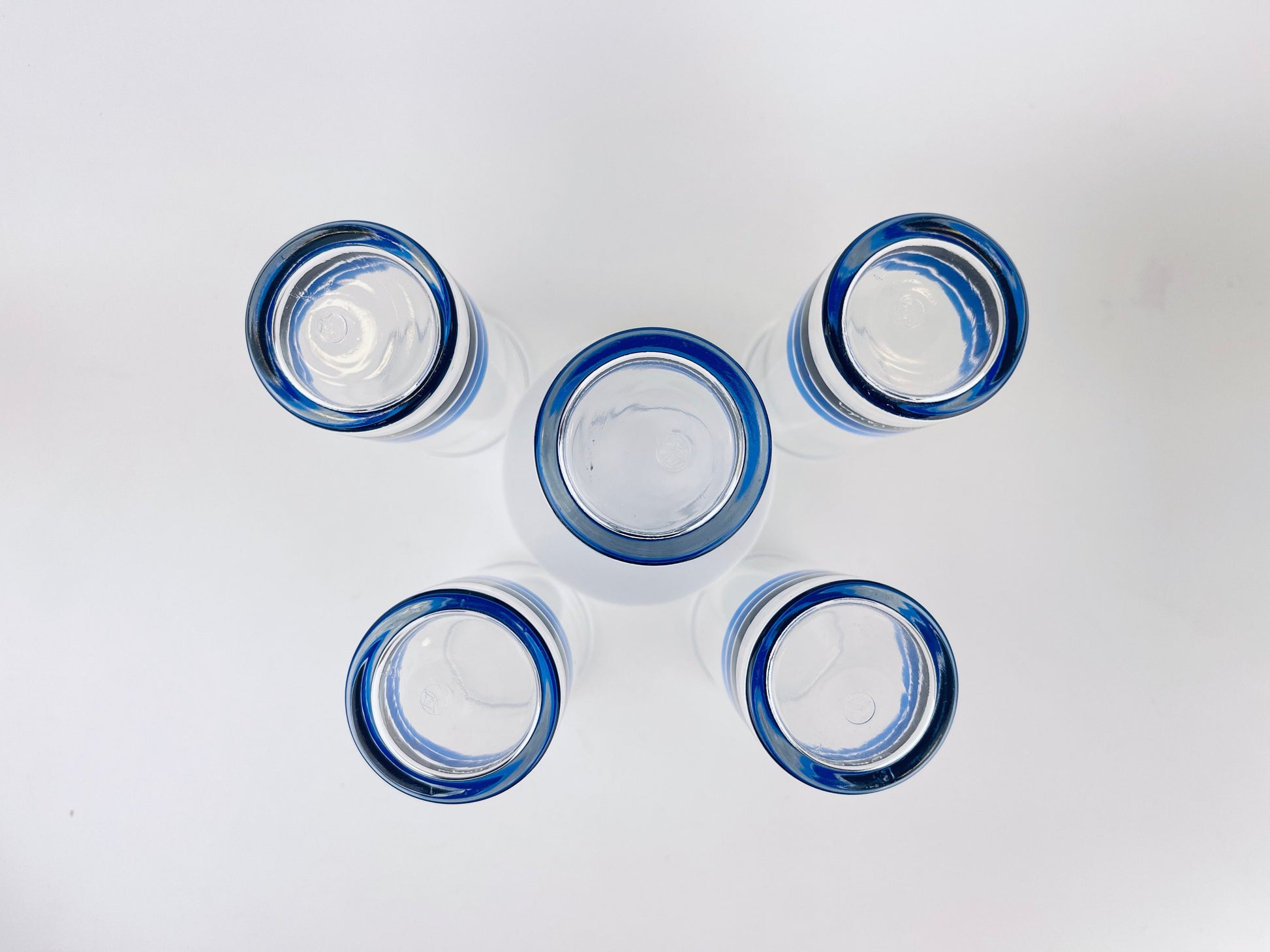 Product image for 'vintage pierre cardin blue ombre striped zombie glasses set of five 5 sasaki glass company made' (view 06a6f8)