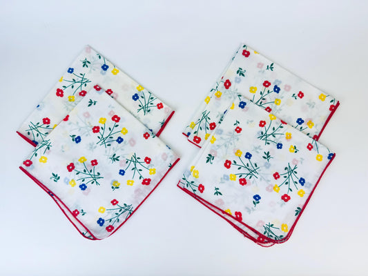 Product image for 'vintage 80s floral cloth napkins set of four 4 new old stock nos made in hong kong' (view b62722)