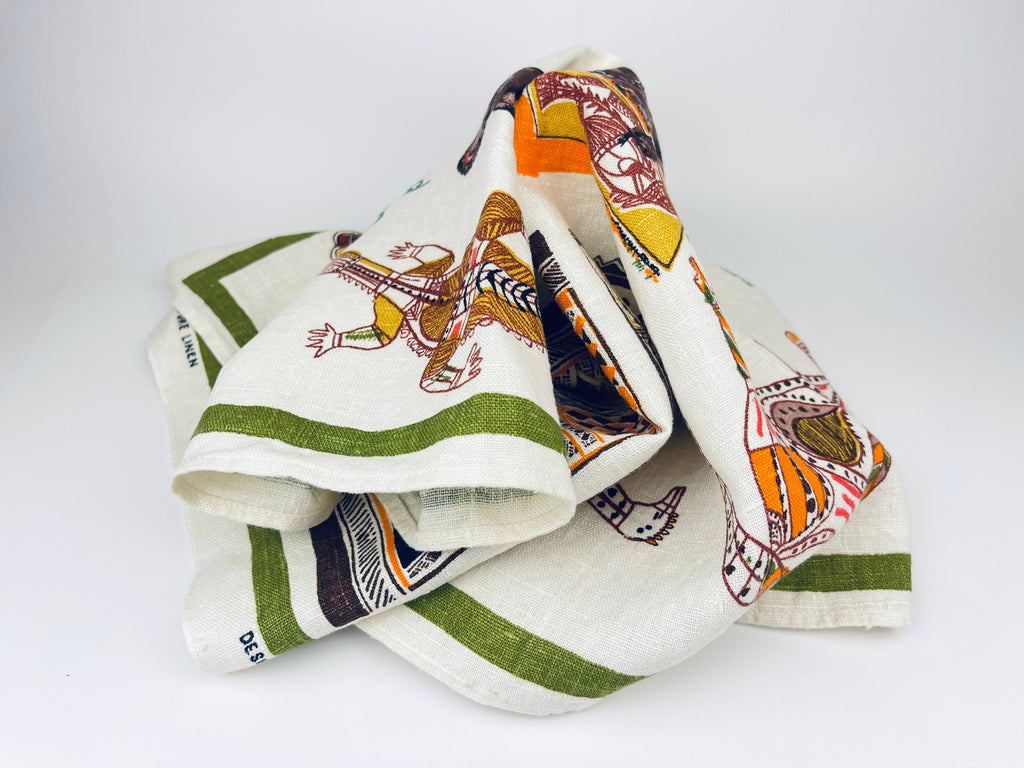 Product image for 'vintage australian aboriginal paintings carvings tea towel all pure linen statement towel australian souvenir designed in australia' (view f378ce)
