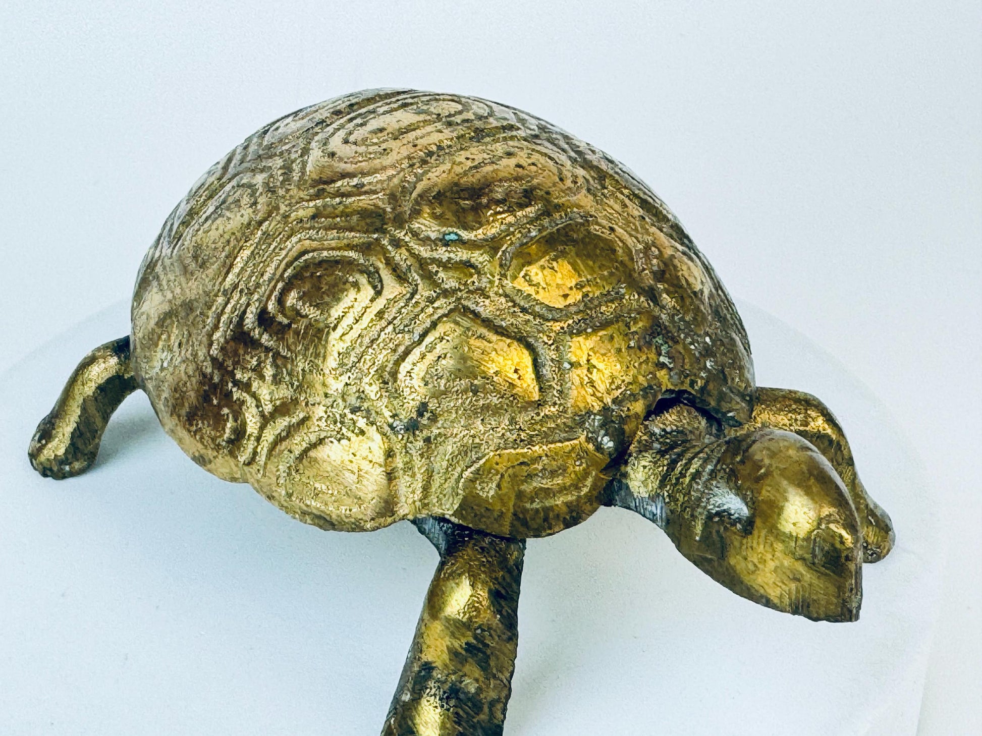 Product image for 'vintage solid brass turtle lidded trinket dish ashtray attractive aged metal patina' (view 1c02a4)