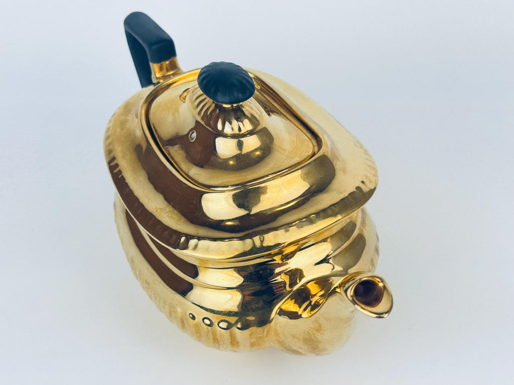 Product image for 'vintage 1930s crown devon 24kt gold black ceramic kettle art deco georgian teapot made in england' (view 8bc883)