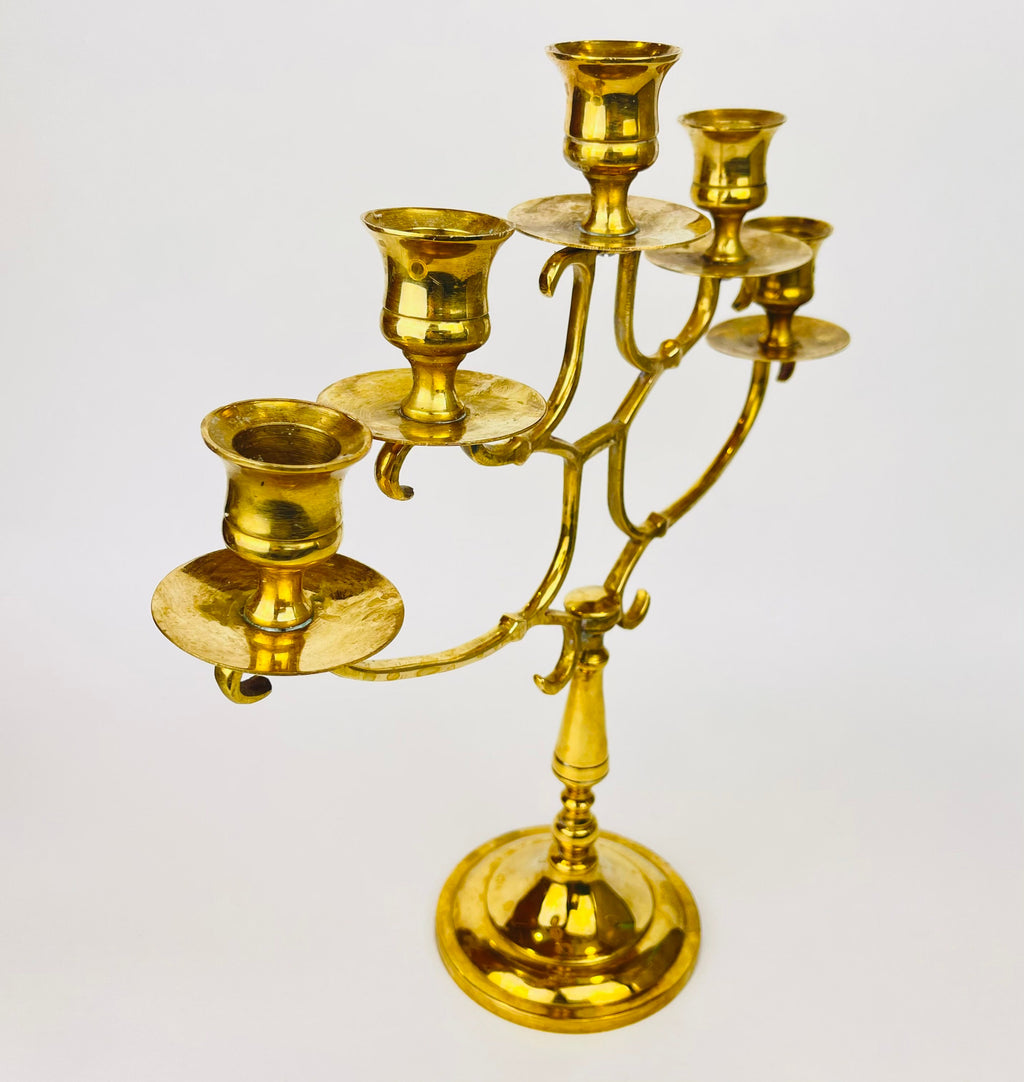 Product image for 'vintage brass candelabra five candlestick holder' (view 97a8a4)
