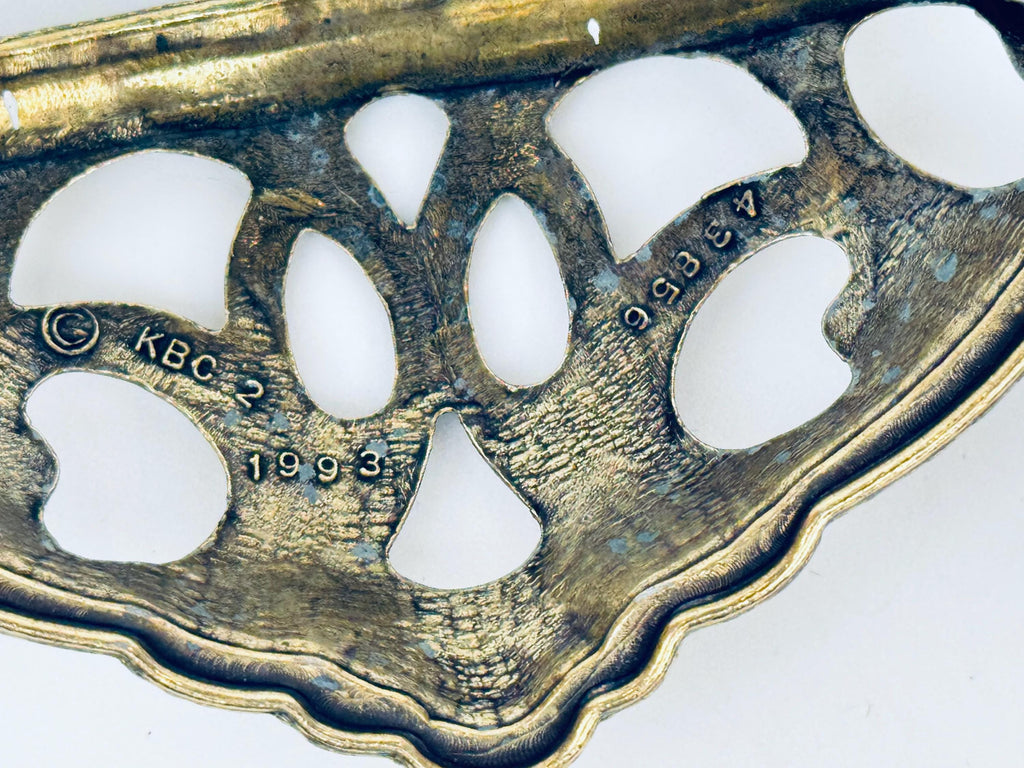 Product image for 'vintage ornate filigree solid brass hardware pulls set of two 2 furniture restoration' (view 7acecc)