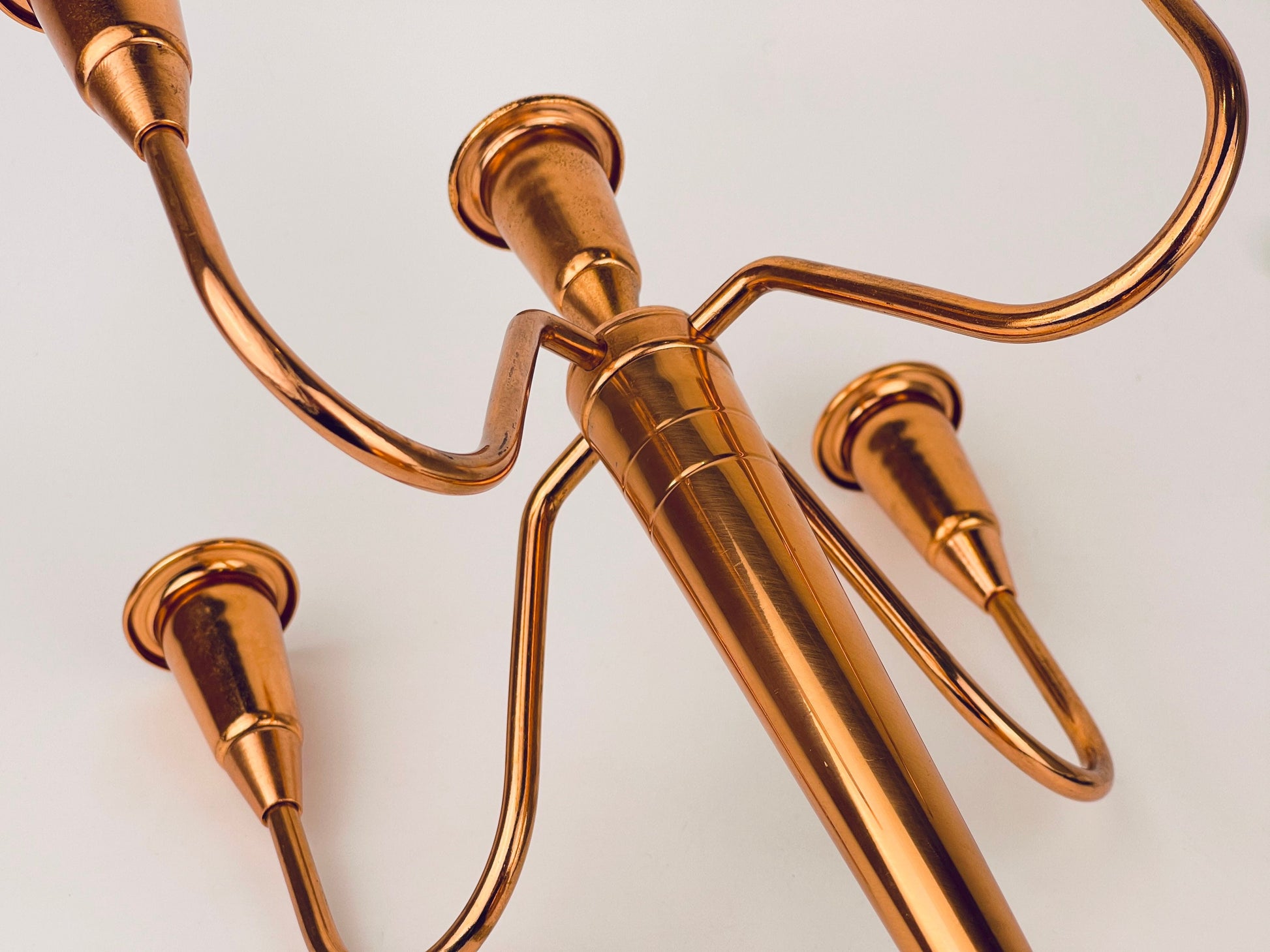 Product image for 'vintage copper candelabra sculptural mid century centrepiece' (view 074667)