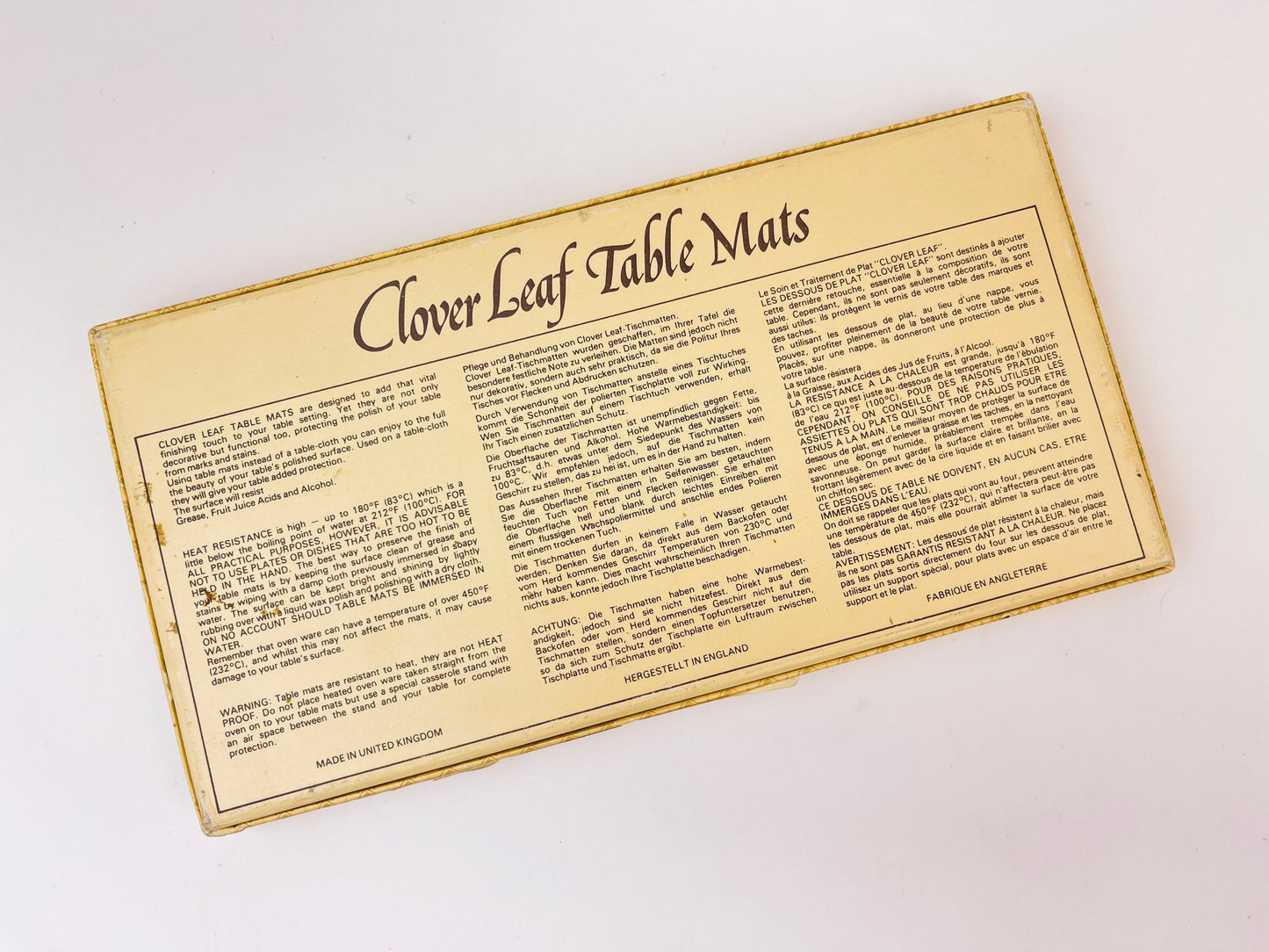 Product image for 'vintage clover leaf floral coasters set of 6 made in uk sears exclusive' (view cb42a7)