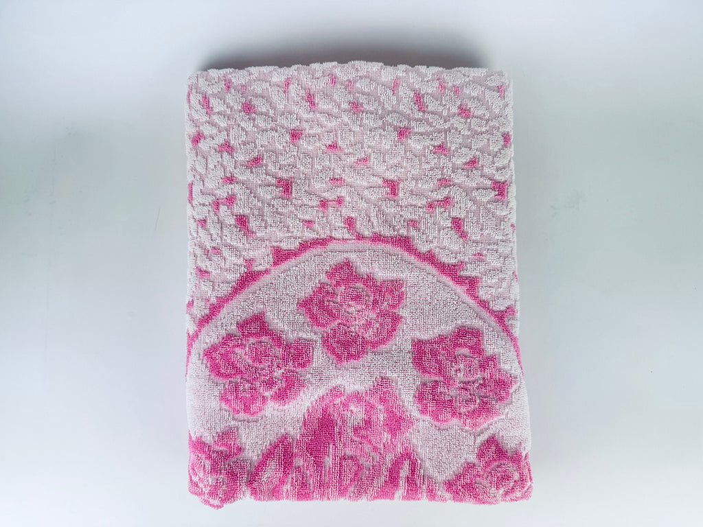 Product image for 'vintage heritage large pink green floral beach shower towel 100 cotton sold separately' (view 42293a)