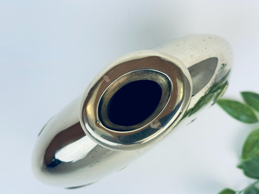 Product image for 'vintage dolbi cashier solid brass art deco revival oblong round 10 flask vase made in korea' (view 07b8ef)