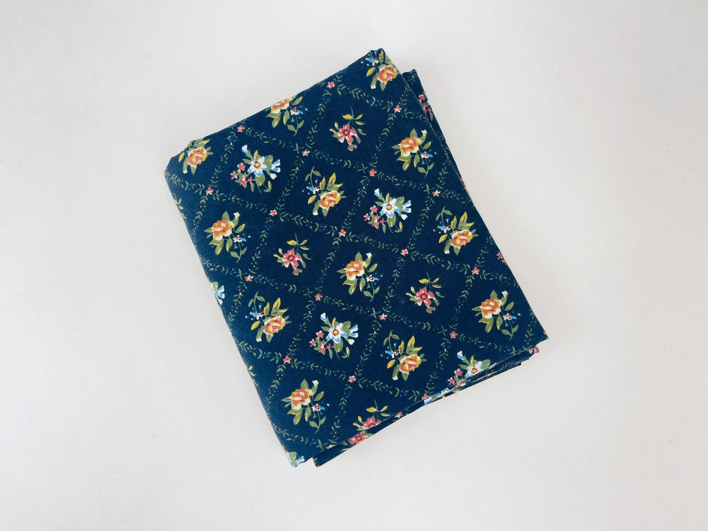 Product image for 'vintage blue floral fabric material 37 x 44' (view 535895)