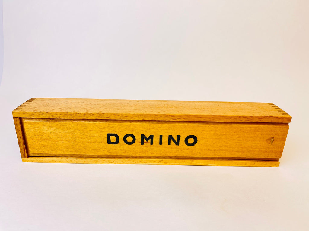 Product image for 'vintage 1970s bulgarian wooden domino set 54 piece classic game in original box' (view 7574af)