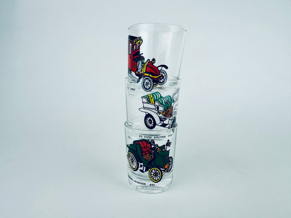 Product image for 'vintage antique car shot glasses set of three 3' (view 6ec8c8)