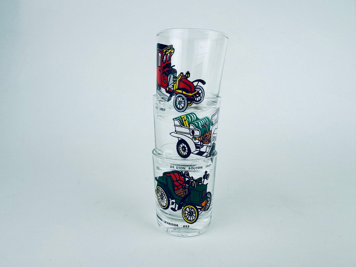 Product image for 'vintage antique car shot glasses set of three 3' (view 6ec8c8)