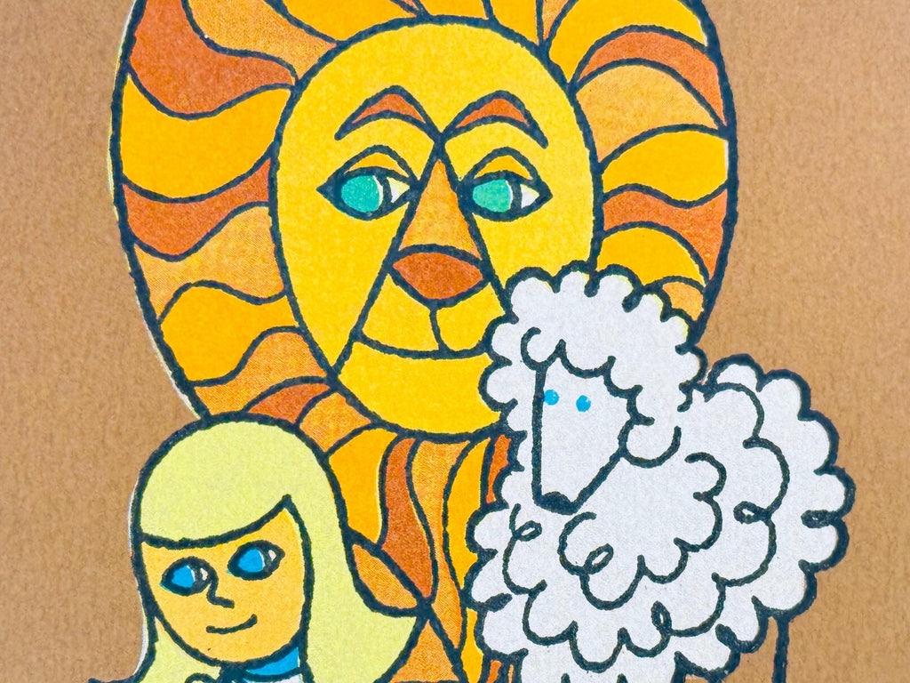 Product image for 'vintage embossed folksy girl lamb lion christmas cards seasonal cards envelopes set of eighteen 18 new old stock nos' (view a30d8d)