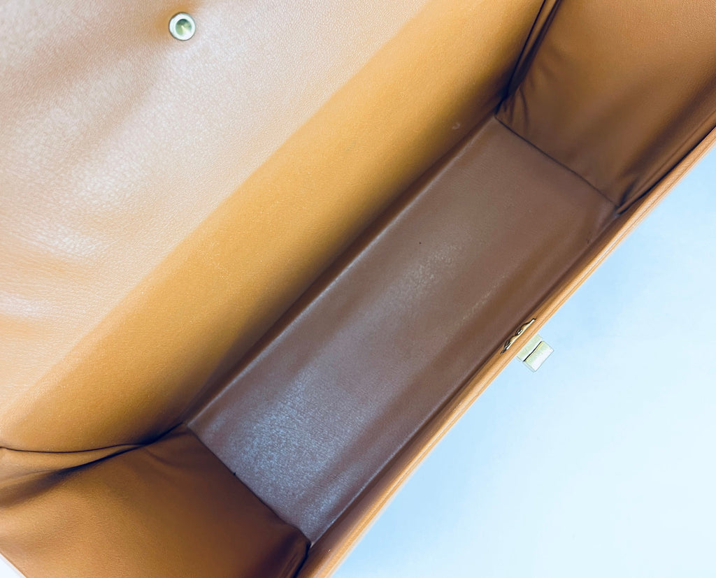 Product image for 'vintage 1980s light brown briefcase made in canada vinyl laptop bag with handle' (view d08466)