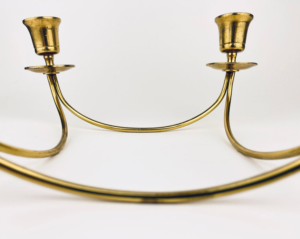 Product image for 'vintage solid brass 4 arm candlestick holder' (view 93077a)