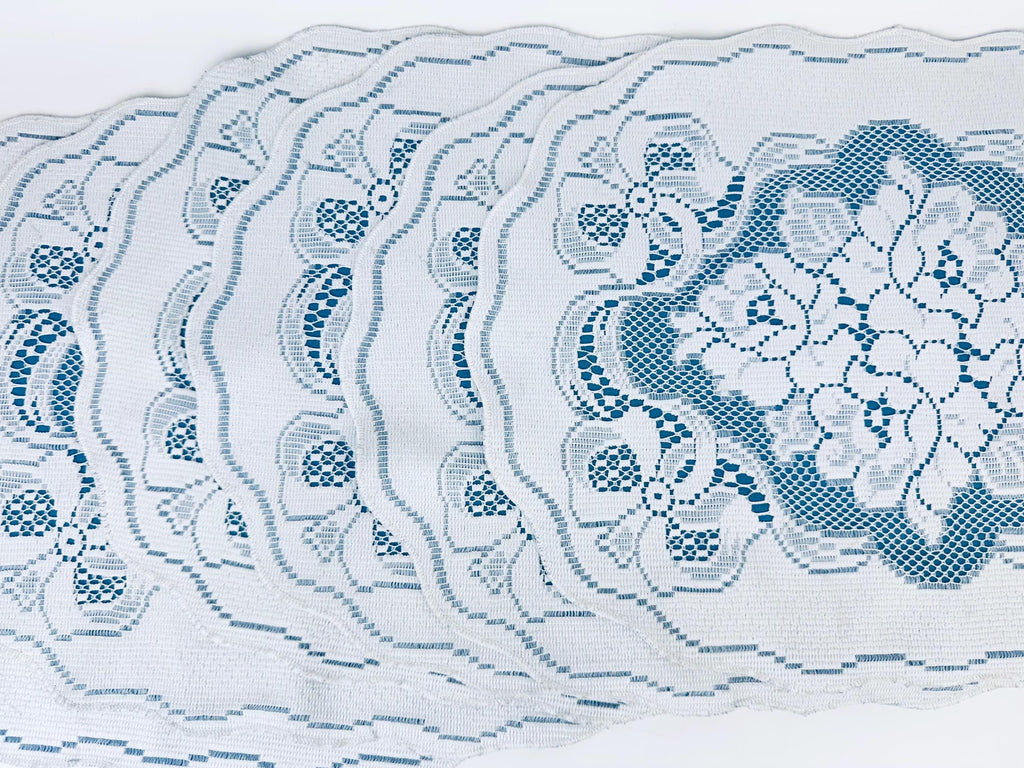 Product image for 'vintage oval cream lace blue floral bow pattern place mats set of six 6' (view 5ebf0e)