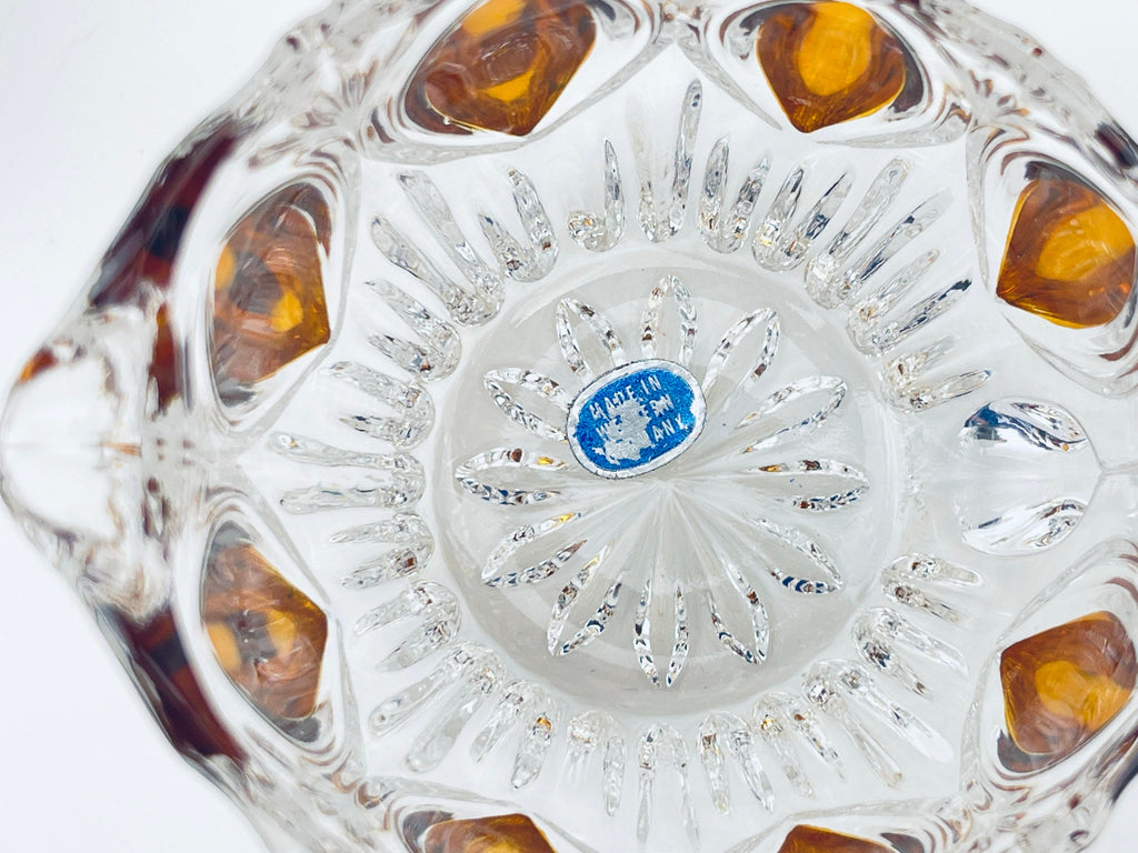 Product image for 'vintage cut crystal glass amber cream sugar bowl oval pattern made in western germany new old stock' (view a9c9e0)