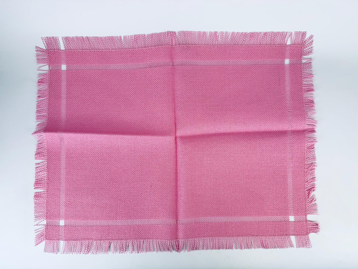 Product image for 'vintage bright pink fringe style rectangular place mats set of six 6' (view 2af09d)