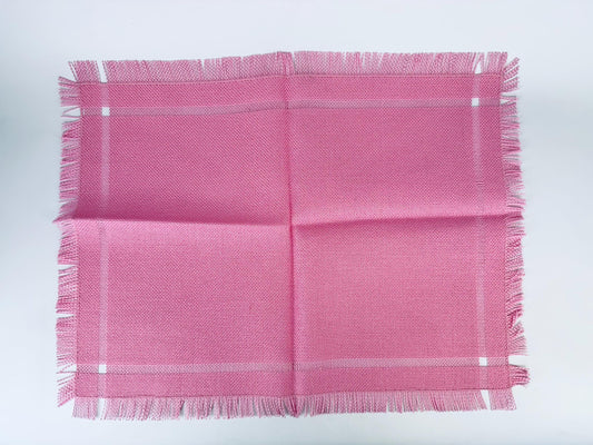 Product image for 'vintage bright pink fringe style rectangular place mats set of six 6' (view 2af09d)