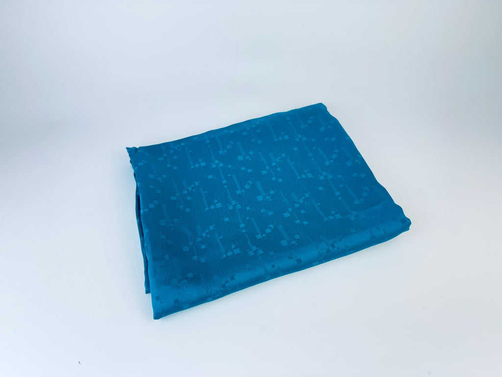 Product image for 'vintage 1980s teal green geometric pattern fabric 36 x 96' (view c6c94e)