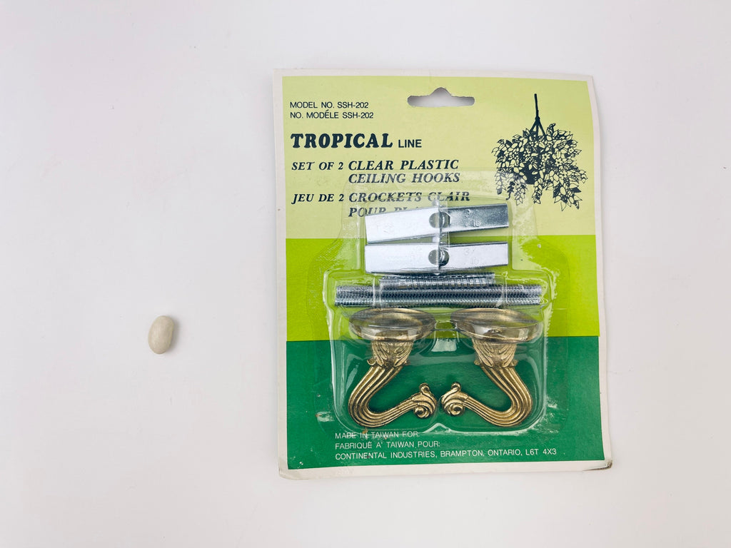 Product image for 'vintage brass ceiling plant hangers new old stock nos set of two 2' (view eb8d7a)