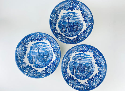 Product image for 'vintage dickens series blue transferware english ironstone bowl made in england sold separately' (view 5f7c42)