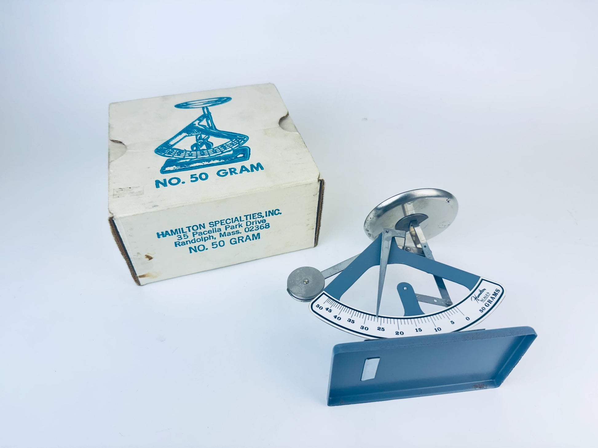 Product image for 'vintage grey silver hamilton weight scale no 50 gram penny scale' (view 939726)