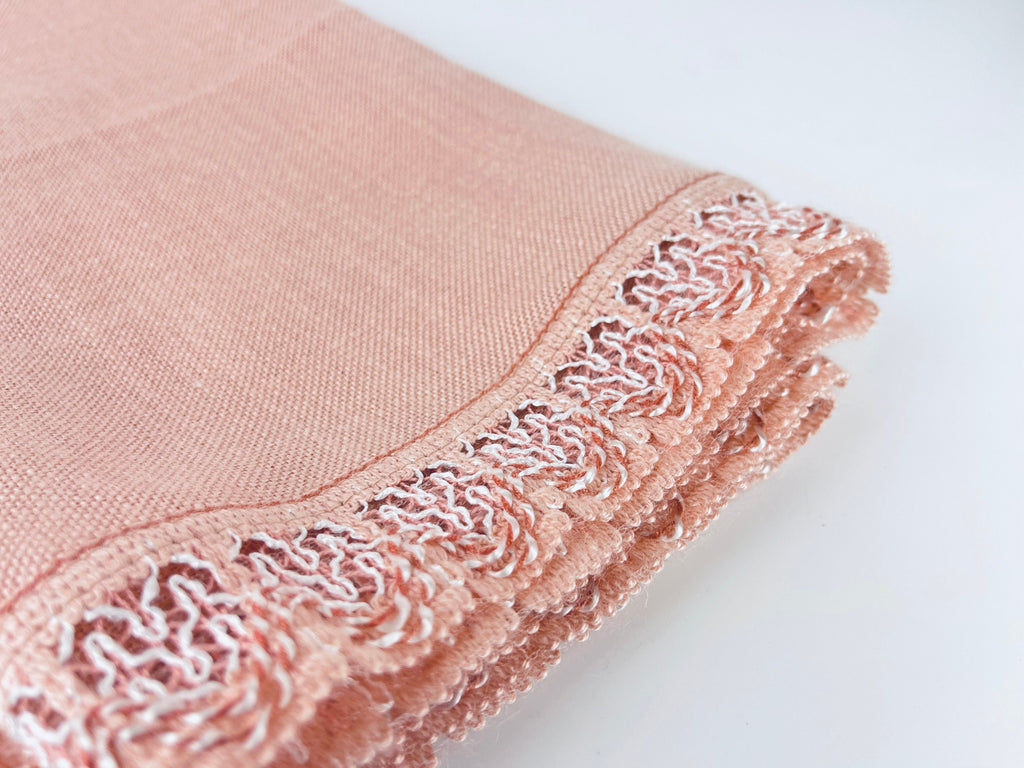 Product image for 'vintage light pink square tablecloth 30 x 31 made in western germany 100 polyacryl' (view 6cd24e)
