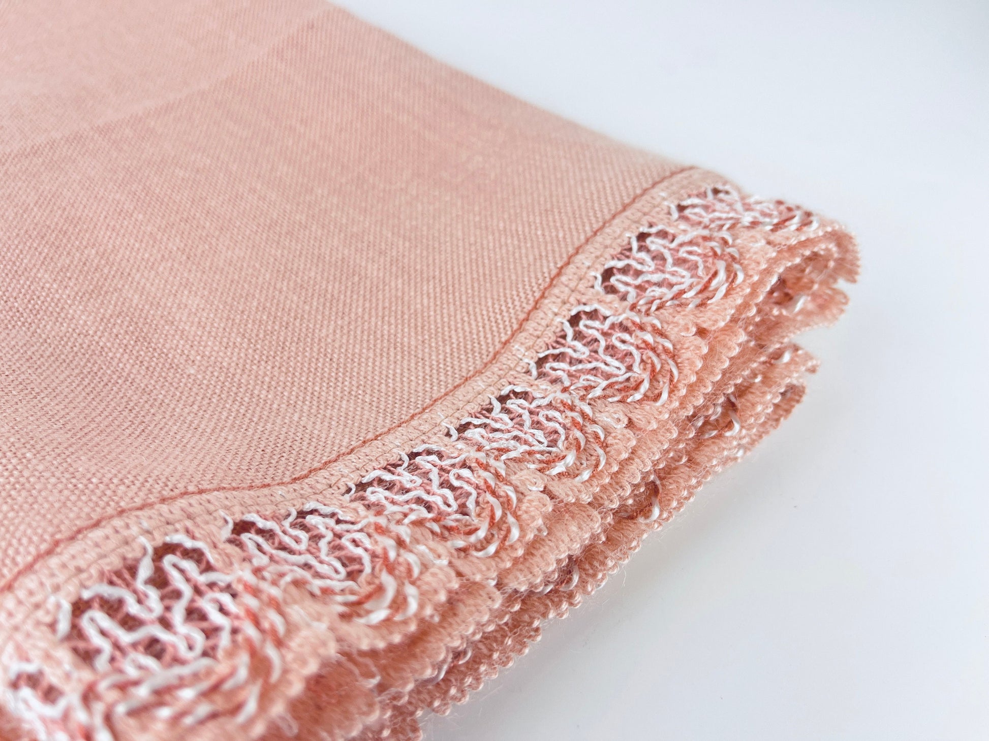 Product image for 'vintage light pink square tablecloth 30 x 31 made in western germany 100 polyacryl' (view 6cd24e)