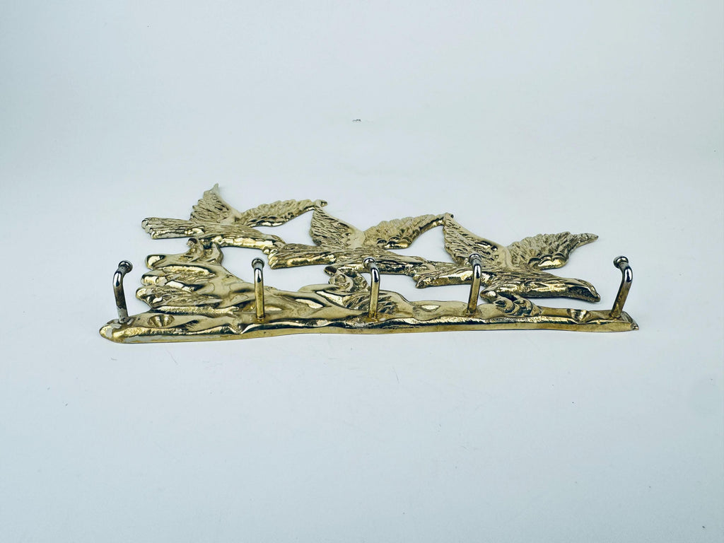 Product image for 'vintage brass wall key rack swooping eagles over water foyer accent' (view 3e990c)