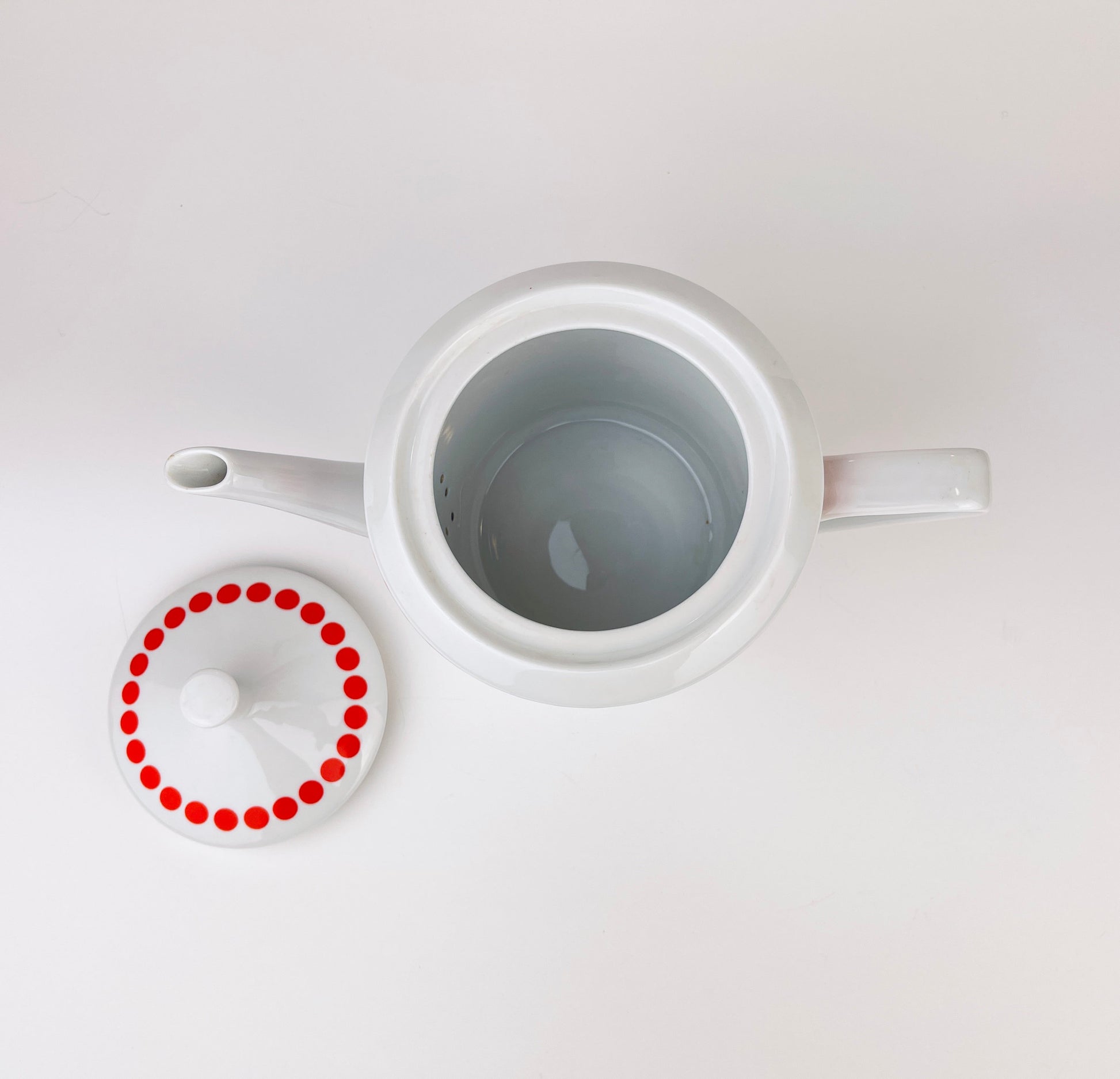 Product image for 'vintage northland red polka dot pattern kettle teapot fine china' (view b053ce)