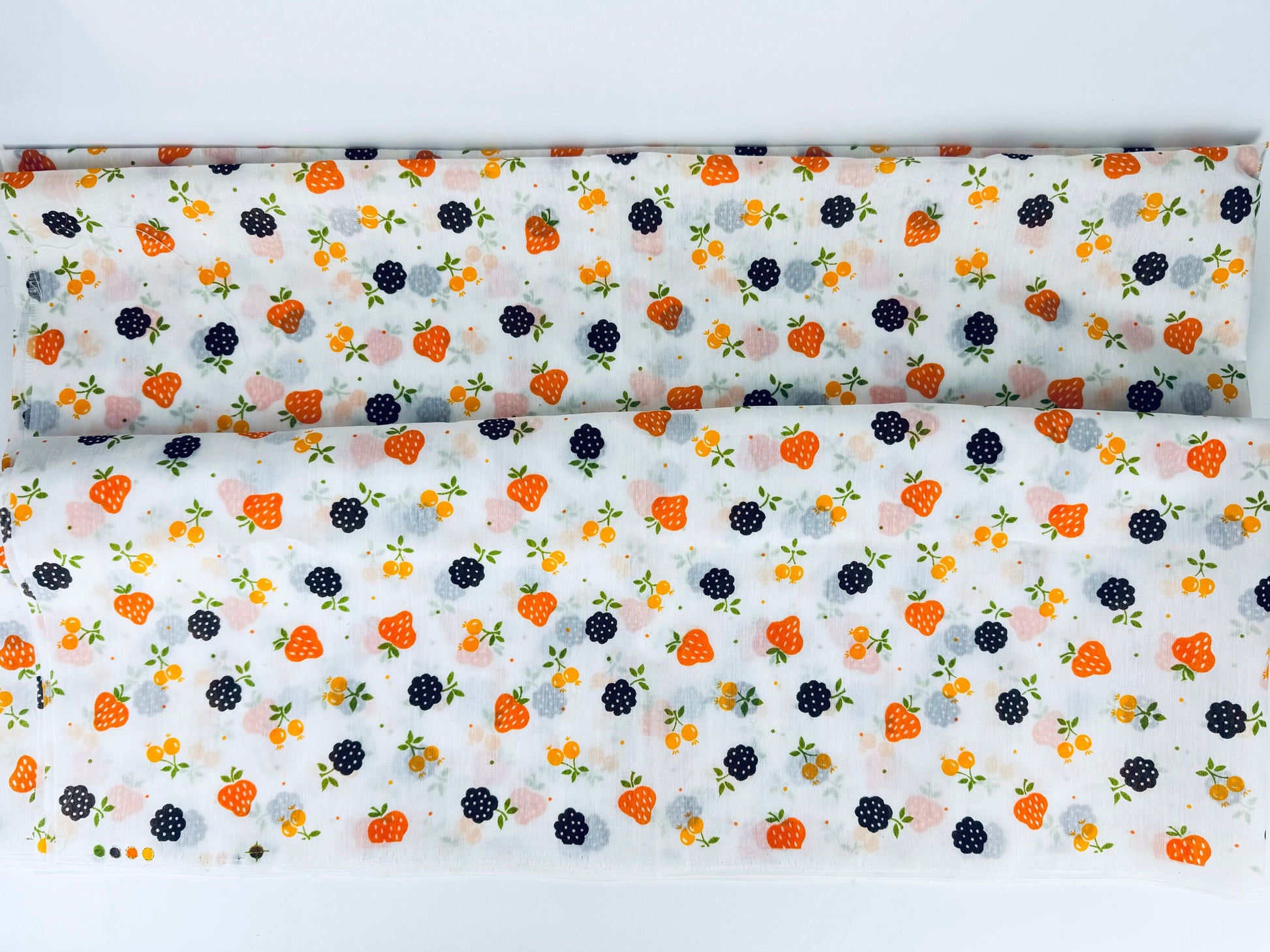 Product image for 'vintage semi sheer summer fruit fabric cheery strawberry design 45 x 116' (view ec9f8f)