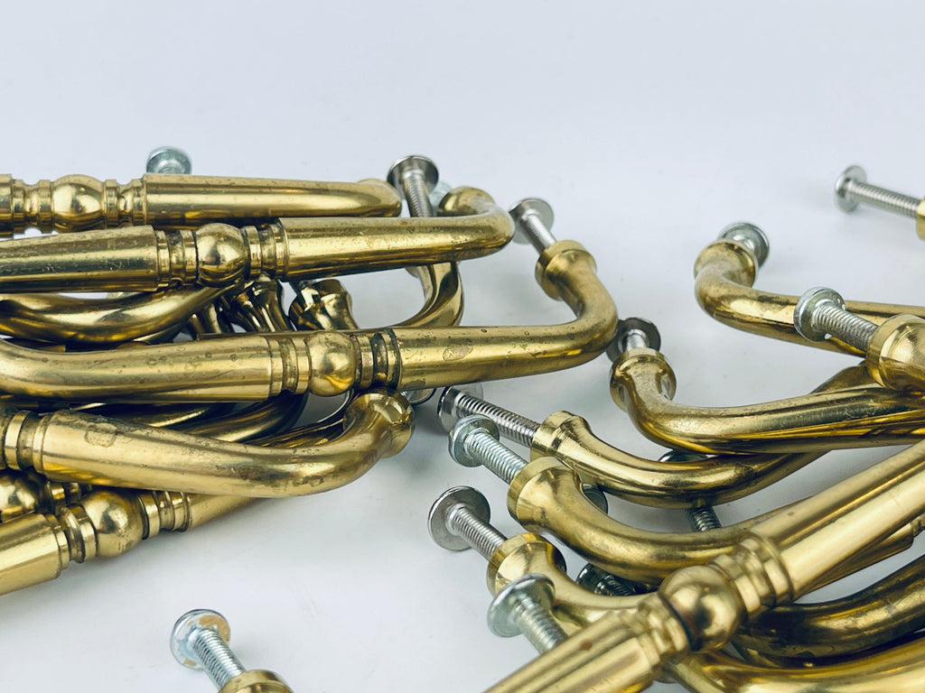 Product image for 'vintage horizontal solid brass drawer pull hardware attractive aged brass patina sold separately' (view 48d976)