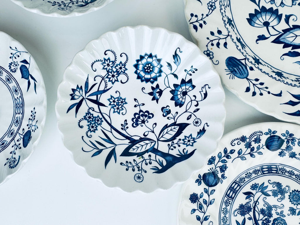 Product image for 'vintage white blue classic blue nordic pattern english ironstone plate saucer cup replacement made in england sold separately' (view 128619)