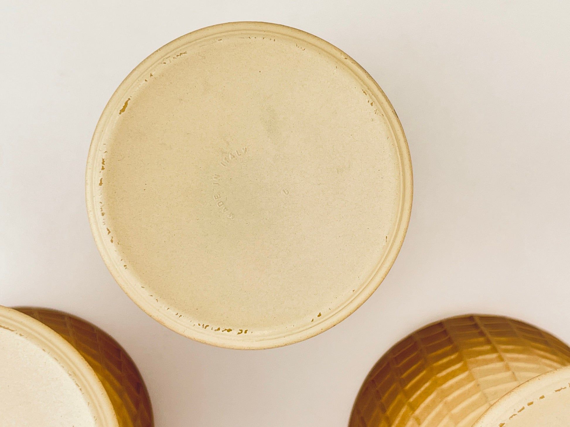 Product image for 'vintage waffle cone glass dessert cups set of three 3 made in italy' (view b55e88)