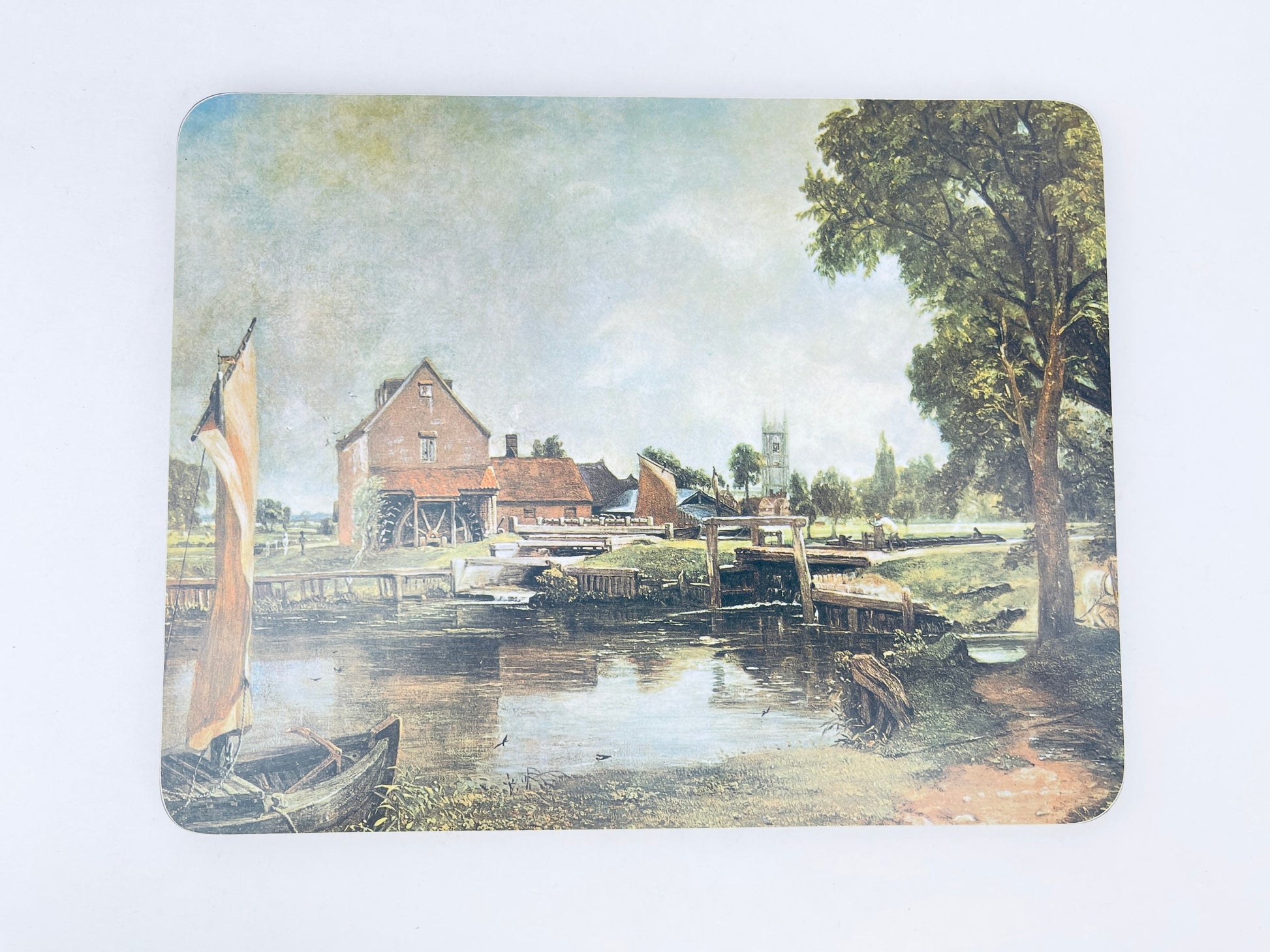 Product image for 'vintage rectangular placemats john constable ra clover leaf set of four 4 melamine table mats made in united kingdom' (view aeb0f2)