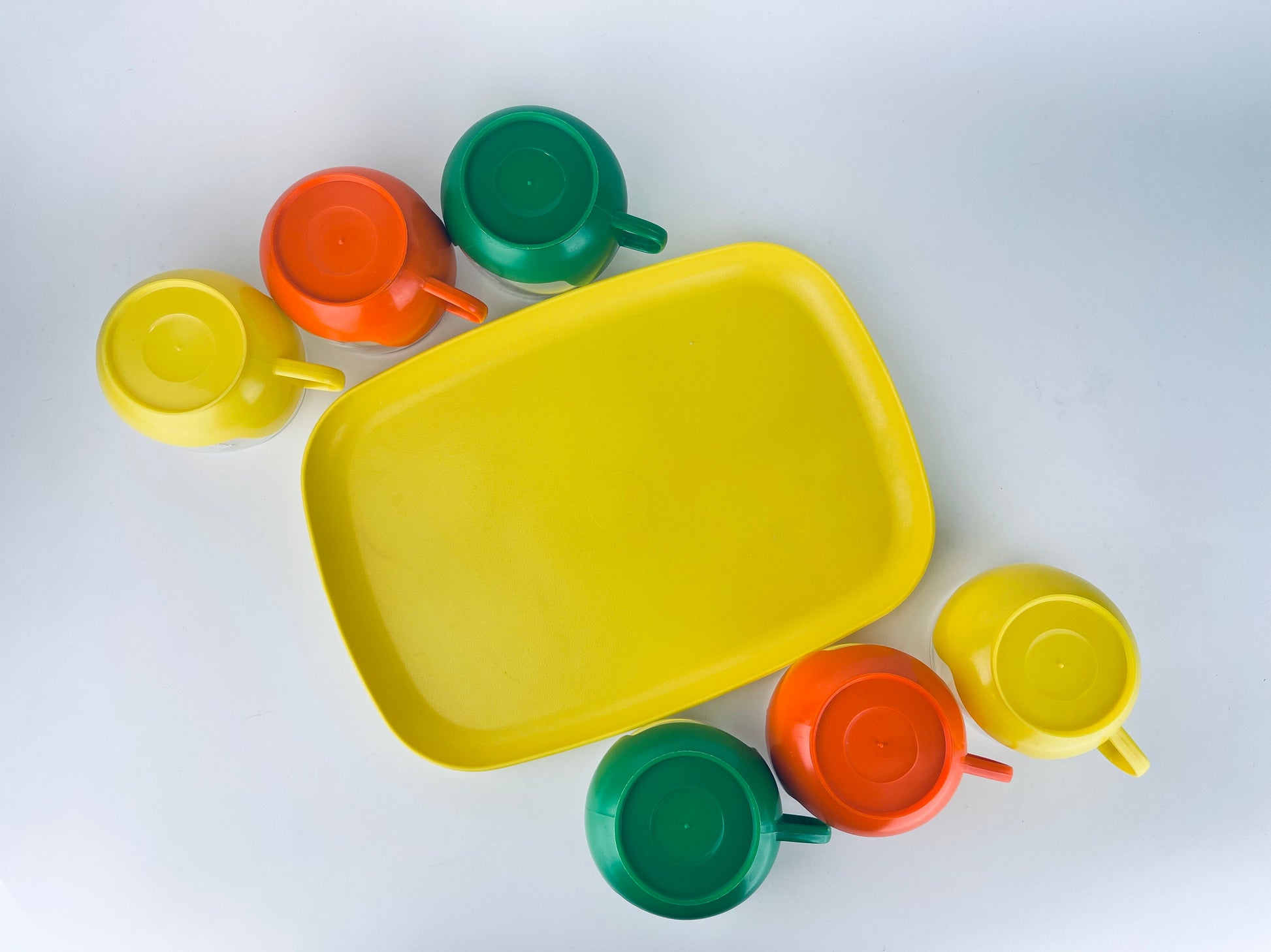 Product image for 'vintage mid mod roly poly colourful glass mug set melitta coffee tea cups set of six 6' (view 909f01)