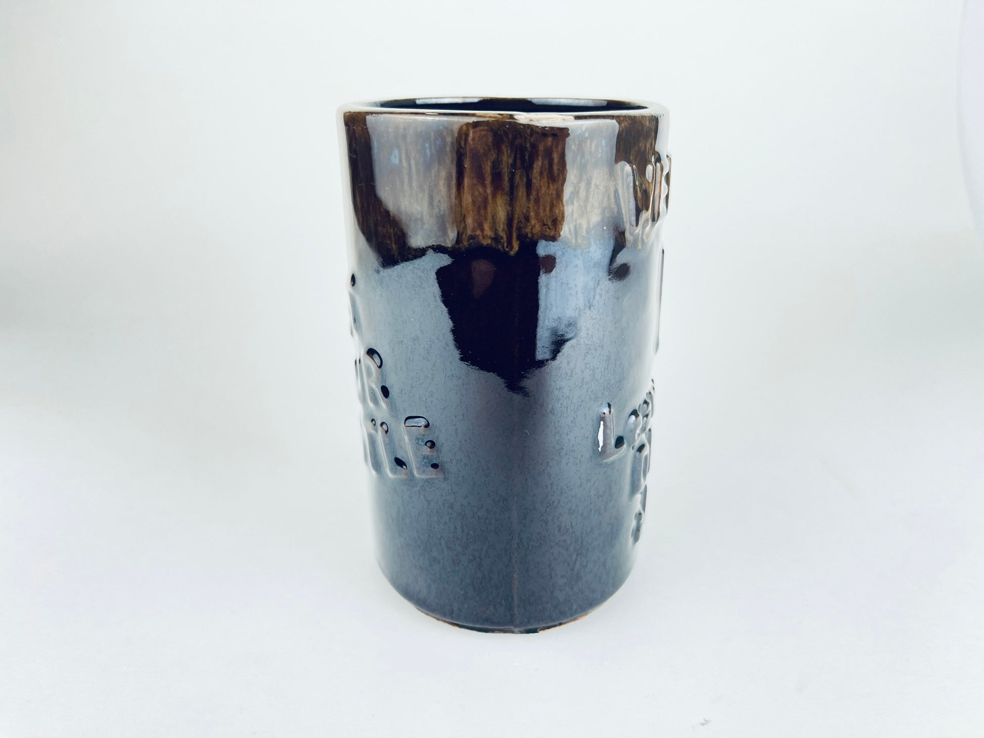 Product image for 'vintage funny beer mug stein drip glazed brown ceramic wet your whistle went to p leave this drink alone' (view 93ad64)