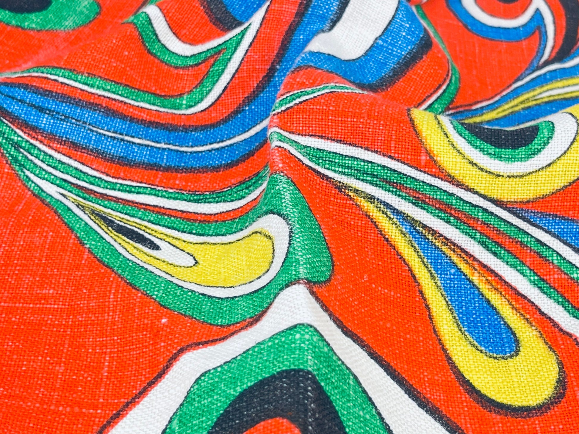 Product image for 'vintage paisley linen waist apron red strings' (view 91a37c)