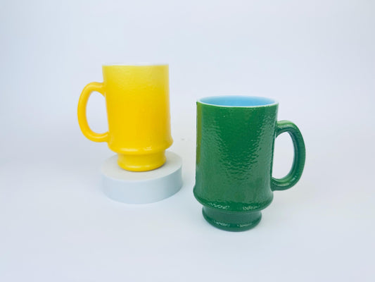 Product image for 'vintage hazel atlas orange peel textured milk glass pedestal mug lemon lime colours sold separately' (view 5573f4)